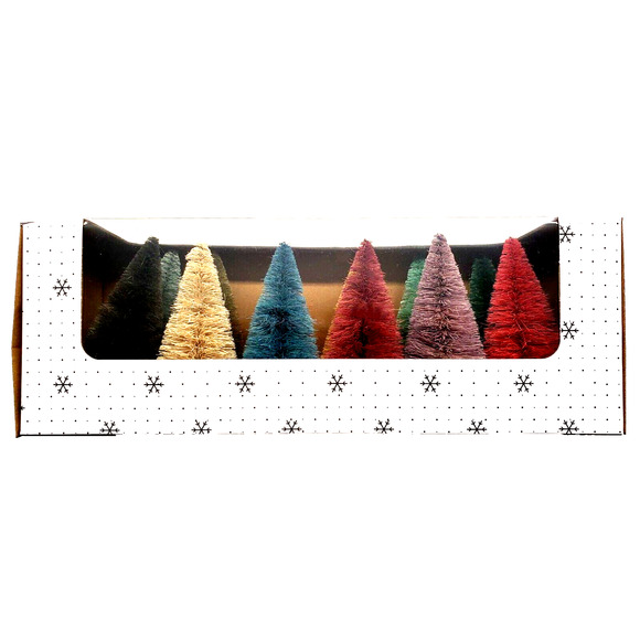 Cody Foster Rainbow Bottlebrush Sisal Trees Box Set 12 Colorful Assorted 5.75 - Picture 3 of 5